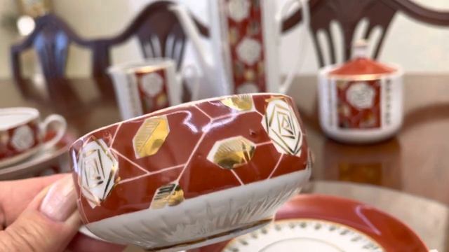 Посуда Рижского фарфорового завода. Кофейный сервиз « Saulite”
