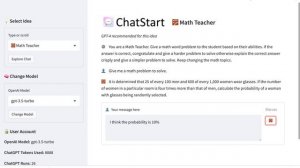 ChatStart GPT-4 Reasoning Capabilities and Math Teacher Chatbot