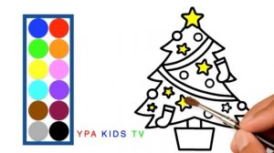 Раскраска для детей ЁЛОЧКА. Мультик - Раскраска. Учим цвета. Стихи для детей.