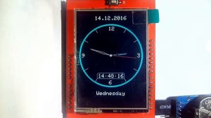 analog clock arduino Uno 2.4" LCD TFT spfd5408 аналоговые часы ардуино