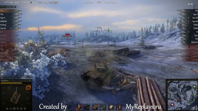 WOT: Arctic Region - T32 - 4 frags - смотреть онлайн
