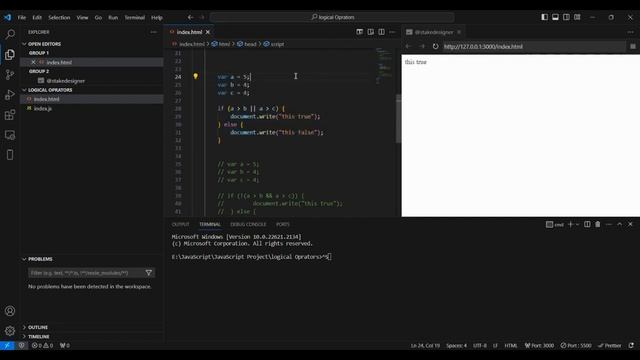 Logical Operators in JavaScript Tutorial for Beginners