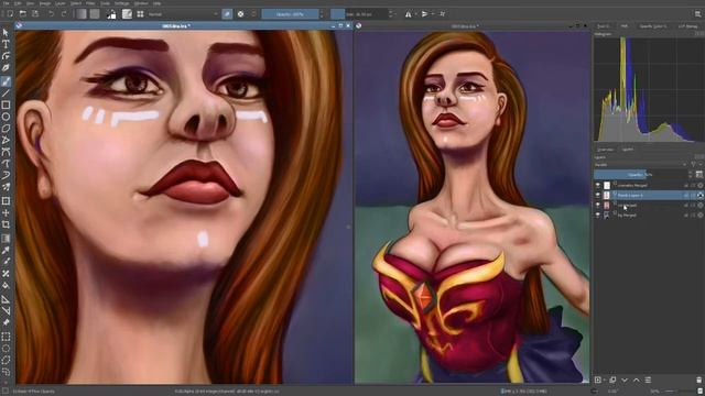 (speedpaint) Этюд Лины тоновой растяжкой (контент посонам к ноябрю, Аринян-driven) #krita смотреть онлайн