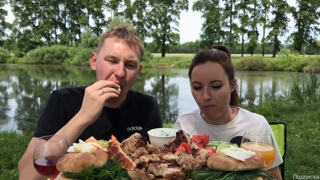 МУКБАНГ ШАШЛЫК НА ПРИРОДЕ | MUKBANG BARBECUE IN NATURE | ответы на вопросы