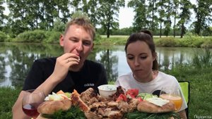 МУКБАНГ ШАШЛЫК НА ПРИРОДЕ | MUKBANG BARBECUE IN NATURE | ответы на вопросы
