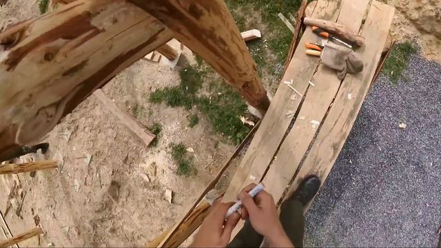 Строительство каркаса для дома из дров. Укосины в каркасе.