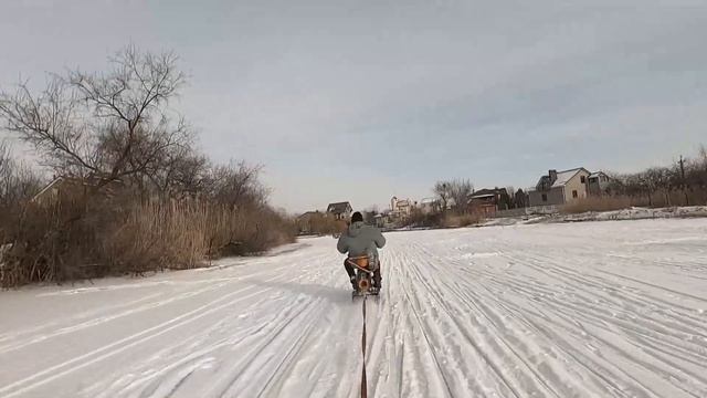 Мотосани из бензопилы - развлекаю детвору.