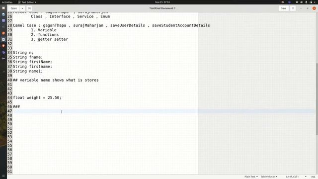 Data Types | Variables | Naming Conventions