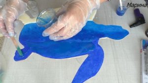 Картина морская черепаха на артборде