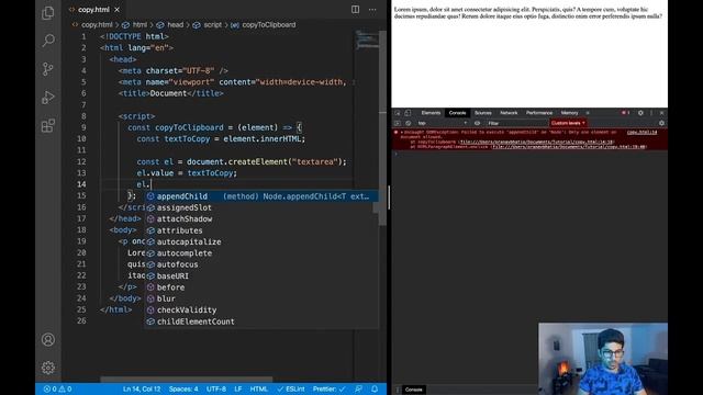 How to Copy Text to Clipboard using HTML and Vanilla Javascript смотреть онлайн