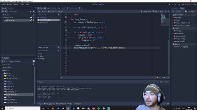 GODOT Player made objects reused in another scene (Spaceship maker) смотреть онлайн