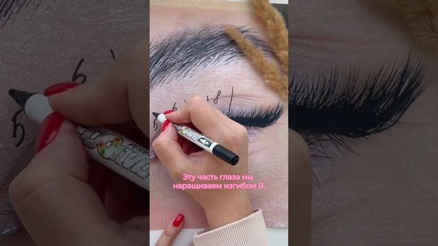Схема стрелки. Мастер класс. Наращивание ресниц.