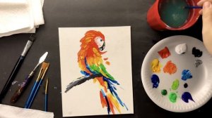 ПОПУГАЙ ?• Как рисовать без опыта • Рисование красками для начинающих • Как нарисовать попугая