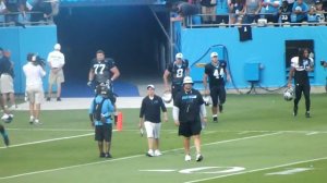 Derek Anderson, Kelvin Benjamin enter stadium at fan fest