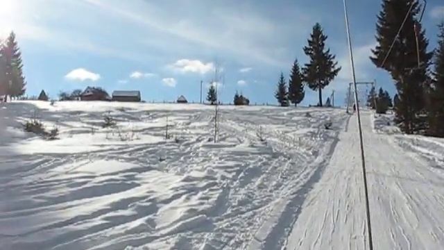 Лыжный подъемник Коза в Яблунице. смотреть онлайн