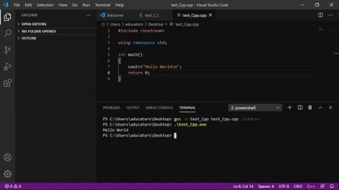 Run C/C++ program in Visual Studio Code (VS Code) | MinGw | aducators.in