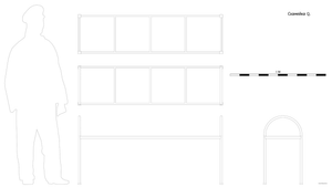 Скамейка Q. Чертёж. Bench Q. Drawings.