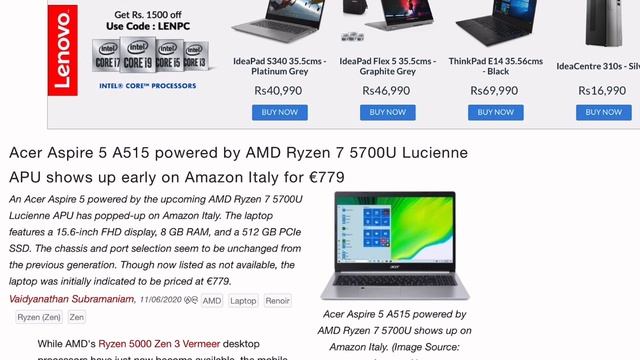 Acer Aspire 5 A515 powered by AMD Ryzen 7 5700U to be launched price specs and availability смотреть онлайн