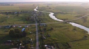 Деревня Большая Крутая, Омутинский район, Тюменская область с высоты