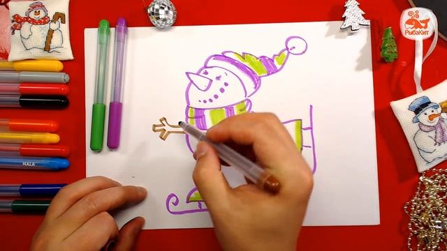 Спортсмен СНЕГОВИК на Коньках на Новый год с РыбаКит смотреть онлайн