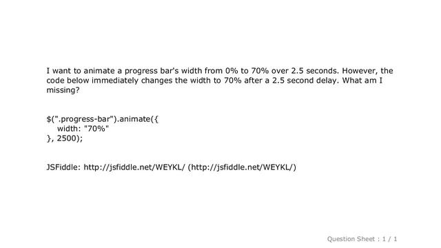 jQuery : Animating Bootstrap progress bar width with jQuery
