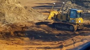 Excavator digging a hole