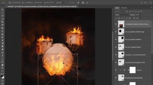 Drum on Fire Photo Manipulation Photoshop Tutorial