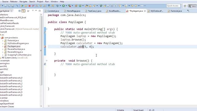 Java in Tamil - Passing parameters in methods in same class