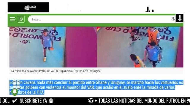 Cavani golpea el monitor del VAR y Giménez un directivo de la FIFA смотреть онлайн