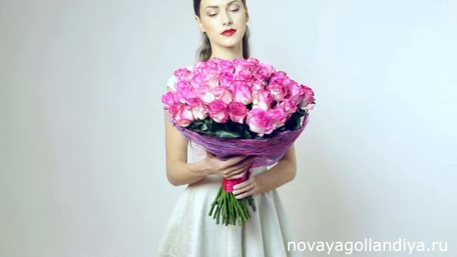 Букет из 51 розовой розы "Кенди Аваланш" смотреть онлайн