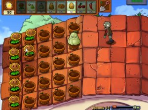Plants vs Zombies / Adventure 1 Roof 1 / Растения против Зомби / Прохождение