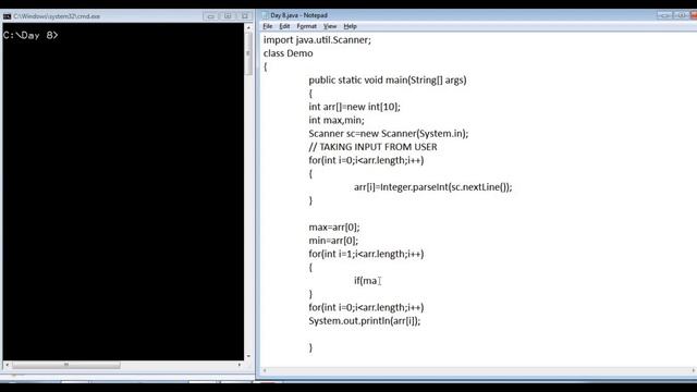 Find MAX and MIN in an array in java | Java Tutorials | Free Online Courses | Nursery To Varsity