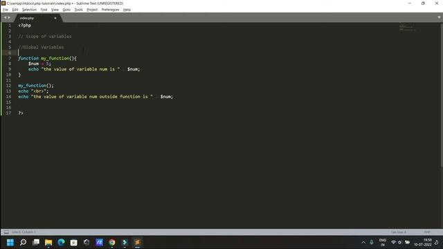 Scope of a variables in PHP | Local Global and  Static Variables  | PHP for beginners in Hindi