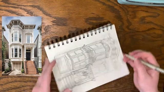 Pen and Watercolor | Loose House Sketch and Painting смотреть онлайн
