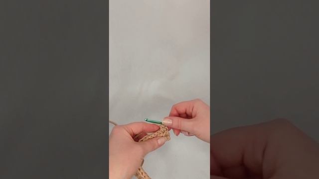 Вязаный крючком узор ёлочка или паркет для сумки из полиэфирного шнура