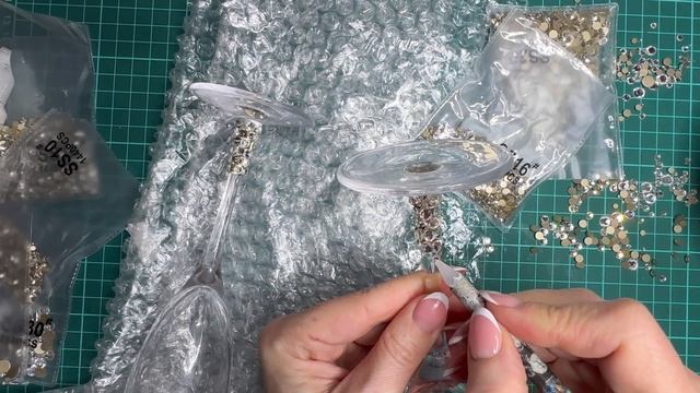 Декор бокалов.  Подробный урок.  Wedding accessories.
