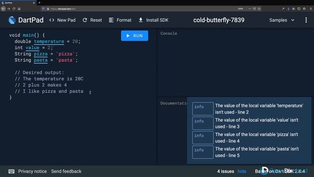 012 Exercise   String interpolation Dart programming Language Complete  @TheFlutterHub @flutterdev