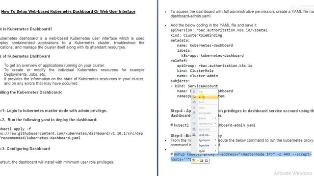 How To Setup Web based Kubernetes Dashboard Or Web User Interface