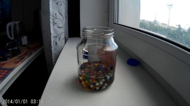 Таймлапс 08. Гидрогель в воде таймлапс