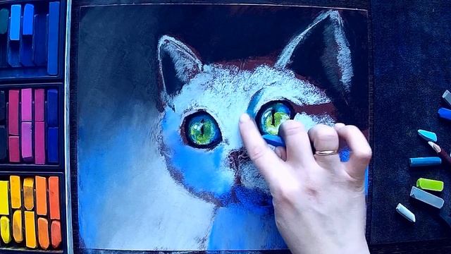 Как нарисовать кошку. Сухая пастель & наждачная бумага. смотреть онлайн