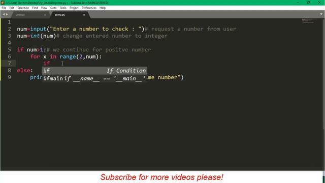 Find Prime number with source code | python tutorials смотреть онлайн