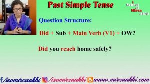 Past Simple Tense | Past Form of Main Verb (V2) | Use of Did | Question with Did | Question with WH