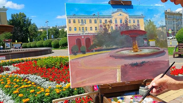 КЕМЕРОВО.💖 ПЛЕНЭР.🎨🖌 ФОНТАН. ТЕАТРАЛЬНАЯ ПЛОЩАДЬ