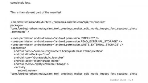 Android : ActivityManager: Exception thrown when launching activities java.lang.IllegalArgumentExce