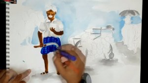 How to Draw Real Life Scenery Sri Lankan Culture Lifestyle Drawing Coconut Seller