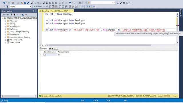 0009 SQL Min() And Max() Function