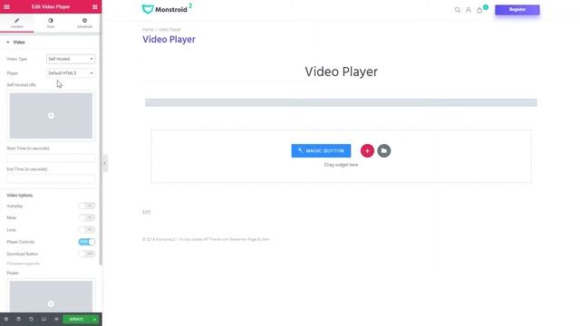 Как Добавить Видеоплеер  на WordPress с Elementor - Видео Проигрыватель с Elementor