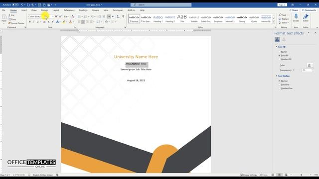How to do a Cover Page Design for Assignment in MS Word | DIY - Microsoft Word Tutorial