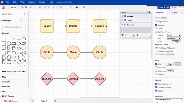 Working with connectors and layers in draw.io for Atlassian Confluence and Jira