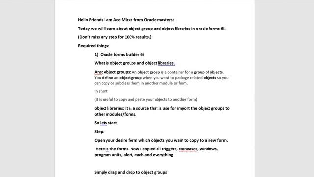 Oracle forms 6i || Object groups and object libraries in oracle forms 6i смотреть онлайн